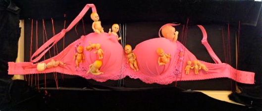 Pink push-up bra.  Julie Seyler.