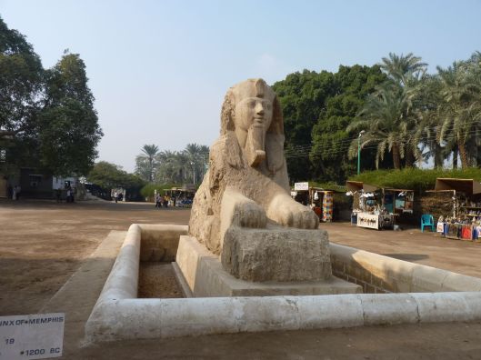 The Alabaster Sphinx.  Sculpted over 2500 years ago.  Memphis, Egypt. 