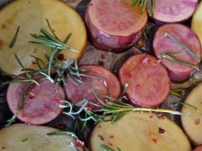 Red thimb and yellow finn potatoes