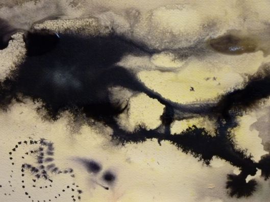 The spirit of the times. Watercolor ink drawing. Julie Seyler.