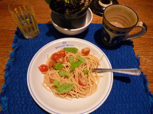 Spaghetti for breakfast.