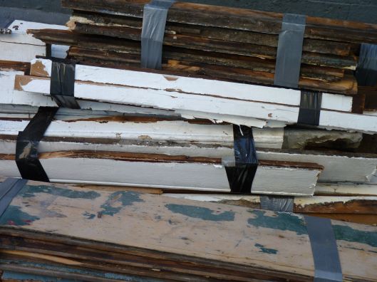 what renovation wrought- good looking piles of wood 