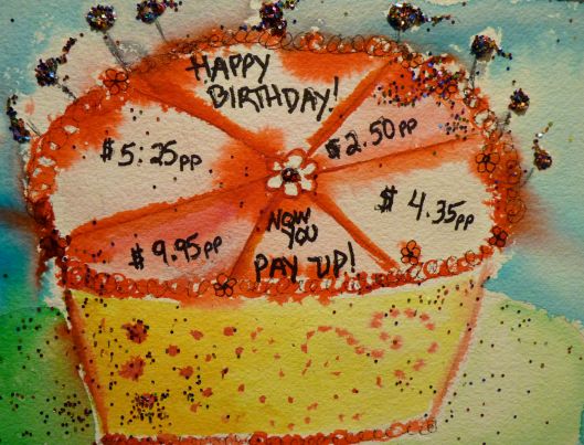 Cakeage fees. Per slice. 