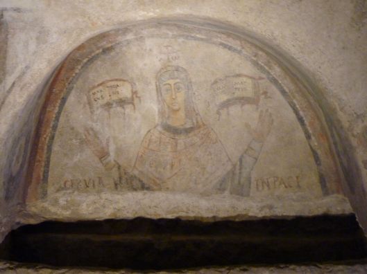 Inside the catacombs of San Gennaro.