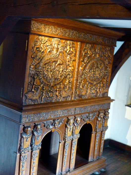 Carved wooden cabinet.