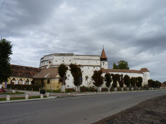 The exterior of the fortress and fortified church in Prejmer. 